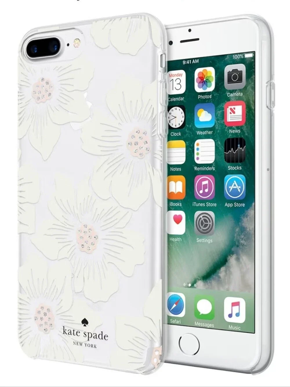Kate Spade Clear Floral iPhone Case in White and Pink for 5.5
